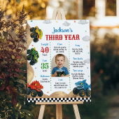 モンスタモダンートラック子供の誕生日マイルストーンフォト ポスター