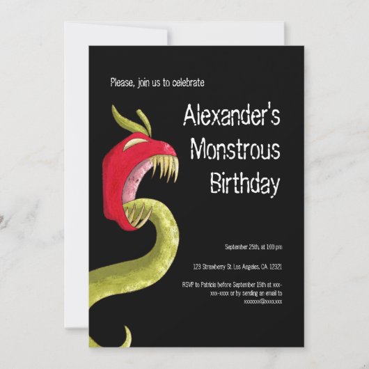 モンスタユニークー・ボーイズ誕生日パーティー 招待状 (正面)