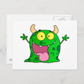 モンスターおもしろい漫画スケッチのカタイトハッピー ポストカード (正面/裏面)