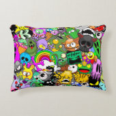モンスターかわいいキャラクターのハロウィンパターン アクセントクッション (正面)