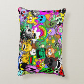 モンスターかわいいキャラクターのハロウィンパターン アクセントクッション (裏面(縦))