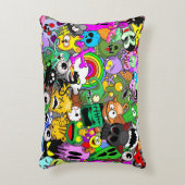 モンスターかわいいキャラクターのハロウィンパターン アクセントクッション (正面(垂直))