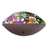 モンスターかわいいキャラクターのハロウィンパターン アメリカンフットボール (回転270)
