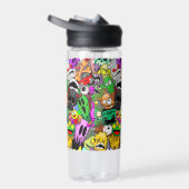 モンスターかわいいキャラクターのハロウィンパターン ウォーターボトル (右面)