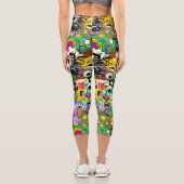 モンスターかわいいキャラクターのハロウィンパターン カプリレギンス (裏面)