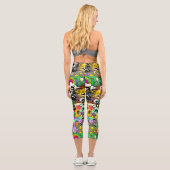 モンスターかわいいキャラクターのハロウィンパターン カプリレギンス (裏面)