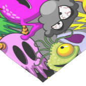 モンスターかわいいキャラクターのハロウィンパターン ショートテーブルランナー (コーナー)