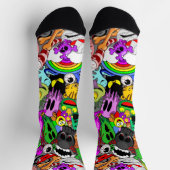 モンスターかわいいキャラクターのハロウィンパターン ソックス (上部)