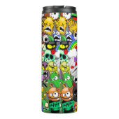 モンスターかわいいキャラクターのハロウィンパターン タンブラー (裏面)