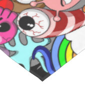 モンスターかわいいキャラクターのハロウィンパターン テーブルクロス (アングル)