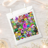 モンスターかわいいキャラクターのハロウィンパターン フェイバーバッグ (クリップ留めされた状態)