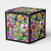 モンスターかわいいキャラクターのハロウィンパターン フェイバーボックス (正面サイド)