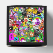 モンスターかわいいキャラクターのハロウィンパターン フェイバーボックス (上部)