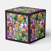 モンスターかわいいキャラクターのハロウィンパターン フェイバーボックス (裏面サイド)