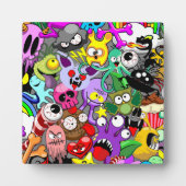 モンスターかわいいキャラクターのハロウィンパターン フォトプラーク (正面)