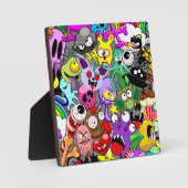モンスターかわいいキャラクターのハロウィンパターン フォトプラーク (正面)
