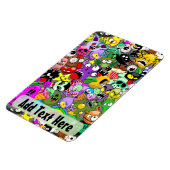 モンスターかわいいキャラクターのハロウィンパターン マグネット (左側)