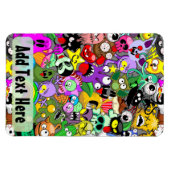 モンスターかわいいキャラクターのハロウィンパターン マグネット (横)