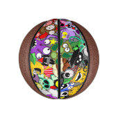 モンスターかわいいキャラクターのハロウィンパターン ミニバスケットボール (縦)