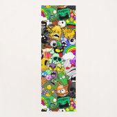 モンスターかわいいキャラクターのハロウィンパターン ヨガマット (正面)