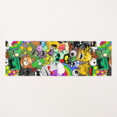 モンスターかわいいキャラクターのハロウィンパターン ヨガマット (正面(横))