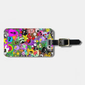 モンスターかわいいキャラクターのハロウィンパターン ラゲッジタグ (正面横)