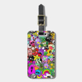 モンスターかわいいキャラクターのハロウィンパターン ラゲッジタグ (正面縦)