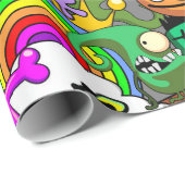 モンスターかわいいキャラクターのハロウィンパターン ラッピングペーパー (ロールコーナー)