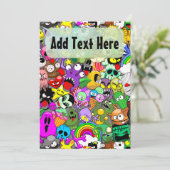 モンスターかわいいキャラクターのハロウィンパターン 招待状 (スタンド正面)