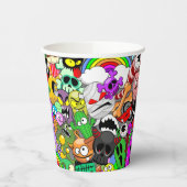 モンスターかわいいキャラクターのハロウィンパターン 紙コップ (左)