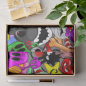 モンスターかわいいキャラクターのハロウィンパターン 薄葉紙 (ギフト)