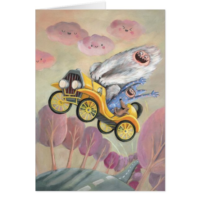 モンスターが付いているヴィンテージ車 (正面)