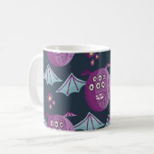 モンスターこうもり：かわいい漫画ヴィンテージ コーヒーマグカップ (正面左)