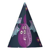 モンスターこうもり：かわいい漫画ヴィンテージ パーティーハット (裏面)