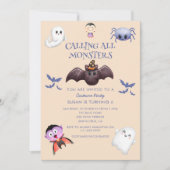 モンスターたちのハロウィン誕生日パーティー 招待状 (正面)