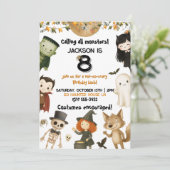 モンスターたちよ集まれ！ハロウィンパーティー誕生日 招待状 (スタンド正面)