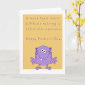 モンスターとの幸せでおもしろいな父の日 カード (黄色い花)