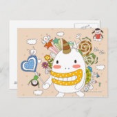 モンスターと遊んでいる子供 ポストカード (正面/裏面)
