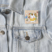 モンスターと遊んでいる子供 缶バッジ (インサイチュ)