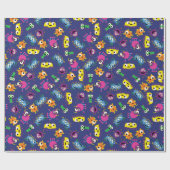 モンスターのかわいくおもしろいな第1誕生会のテーマ ラッピングペーパー (フラット)