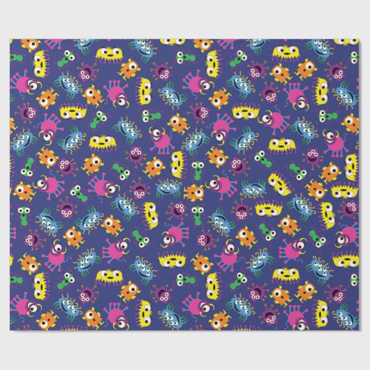 モンスターのかわいくおもしろいな第1誕生会のテーマ ラッピングペーパー (フラット)