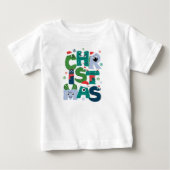 モンスターのアルファベット おもしろ クリスマス 子供服 ベビーTシャツ (正面)
