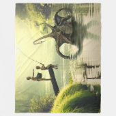 モンスターのキッズ魚釣り フリースブランケット (正面)