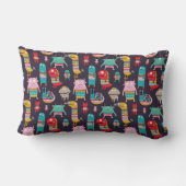 モンスターのシームレスおもしろいパターン ランバークッション (裏面)