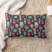 モンスターのシームレスおもしろいパターン ランバークッション (ブランケット)