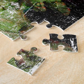 モンスターのゾンビの緑の気色悪い恐怖 ジグソーパズル (側面)