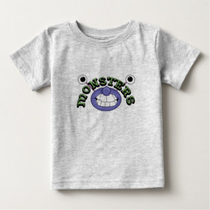 モンスターのテーマのおもしろいな2人の目の口モンスターのTシャツ ベビーTシャツ