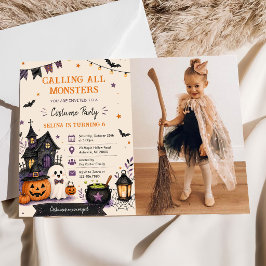 モンスターのハロウィン誕生日パーティーの写真 招待状