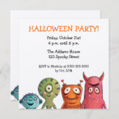 モンスターのハローウィンパーティの招待状 招待状 (正面/裏面)