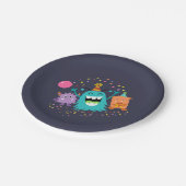 モンスターのマッシュの誕生日モンスターのパーティーのプレート ペーパープレート (アングル)